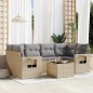 vidaXL 7-tlg. Garten-Sofagarnitur mit Kissen Beige Poly Rattan vidaXL 7-tlg. Garten-Sofagarnitur mit Kissen Beige Poly Rattan