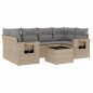 vidaXL 7-tlg. Garten-Sofagarnitur mit Kissen Beige Poly Rattan vidaXL 7-tlg. Garten-Sofagarnitur mit Kissen Beige Poly Rattan