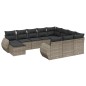 vidaXL 11-tlg. Garten-Sofagarnitur mit Kissen Grau Poly Rattan vidaXL 11-tlg. Garten-Sofagarnitur mit Kissen Grau Poly Rattan