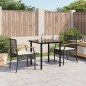 vidaXL 3-tlg. Garten-Essgruppe mit Kissen Schwarz Poly Rattan vidaXL 3-tlg. Garten-Essgruppe mit Kissen Schwarz Poly Rattan