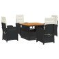 vidaXL 5-tlg. Garten-Essgruppe mit Kissen Schwarz Poly Rattan vidaXL 5-tlg. Garten-Essgruppe mit Kissen Schwarz Poly Rattan