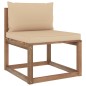 Outdoor-Mittelsofa Paletten mit Kissen in Beige Outdoor-Mittelsofa Paletten mit Kissen in Beige