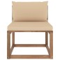 Outdoor-Mittelsofa Paletten mit Kissen in Beige Outdoor-Mittelsofa Paletten mit Kissen in Beige