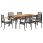 vidaXL 7-tlg. Garten-Essgruppe mit Kissen Schwarz Poly Rattan vidaXL 7-tlg. Garten-Essgruppe mit Kissen Schwarz Poly Rattan