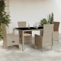 vidaXL 5-tlg. Garten-Essgruppe mit Kissen Beige Poly Rattan vidaXL 5-tlg. Garten-Essgruppe mit Kissen Beige Poly Rattan