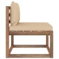 Outdoor-Mittelsofa Paletten mit Kissen in Beige Outdoor-Mittelsofa Paletten mit Kissen in Beige