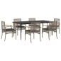 vidaXL 7-tlg. Garten-Essgruppe mit Kissen Grau Poly Rattan vidaXL 7-tlg. Garten-Essgruppe mit Kissen Grau Poly Rattan