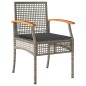 vidaXL 7-tlg. Garten-Essgruppe mit Kissen Grau Poly Rattan vidaXL 7-tlg. Garten-Essgruppe mit Kissen Grau Poly Rattan