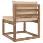Outdoor-Mittelsofa Paletten mit Kissen in Beige Outdoor-Mittelsofa Paletten mit Kissen in Beige