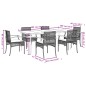 vidaXL 7-tlg. Garten-Essgruppe mit Kissen Grau Poly Rattan vidaXL 7-tlg. Garten-Essgruppe mit Kissen Grau Poly Rattan