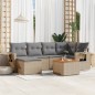 vidaXL 7-tlg. Garten-Sofagarnitur mit Kissen Beige Poly Rattan vidaXL 7-tlg. Garten-Sofagarnitur mit Kissen Beige Poly Rattan