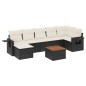 vidaXL 8-tlg. Garten-Sofagarnitur mit Kissen Schwarz Poly Rattan vidaXL 8-tlg. Garten-Sofagarnitur mit Kissen Schwarz Poly Rattan