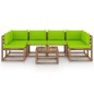 7-tlg. Garten-Lounge-Set aus Paletten mit Kissen Kiefernholz 7-tlg. Garten-Lounge-Set aus Paletten mit Kissen Kiefernholz