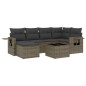 vidaXL 7-tlg. Garten-Sofagarnitur mit Kissen Grau Poly Rattan vidaXL 7-tlg. Garten-Sofagarnitur mit Kissen Grau Poly Rattan