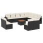 vidaXL 13-tlg. Garten-Sofagarnitur mit Kissen Schwarz Poly Rattan vidaXL 13-tlg. Garten-Sofagarnitur mit Kissen Schwarz Poly Rattan