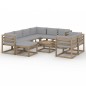 10-tlg. Garten-Lounge-Set mit Kissen Grau 10-tlg. Garten-Lounge-Set mit Kissen Grau
