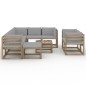 10-tlg. Garten-Lounge-Set mit Kissen Grau 10-tlg. Garten-Lounge-Set mit Kissen Grau