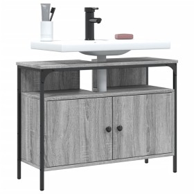 vidaXL Waschbeckenunterschrank Grau Sonoma 60x30x60 cm Holzwerkstoff
