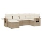 vidaXL 6-tlg. Garten-Sofagarnitur mit Kissen Beige Poly Rattan vidaXL 6-tlg. Garten-Sofagarnitur mit Kissen Beige Poly Rattan