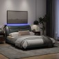 vidaXL Bettgestell mit LED Hellgrau 140x190 cm Stoff vidaXL Bettgestell mit LED Hellgrau 140x190 cm Stoff