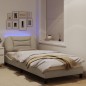 vidaXL Bettgestell mit LED Creme 90x200 cm Stoff vidaXL Bettgestell mit LED Creme 90x200 cm Stoff