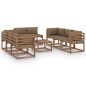9-tlg. Garten-Lounge-Set mit Kissen Taupe 9-tlg. Garten-Lounge-Set mit Kissen Taupe