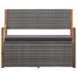 vidaXL Bank mit Stauraum 115 cm Poly Rattan Massivholz Akazie Grau vidaXL Bank mit Stauraum 115 cm Poly Rattan Massivholz Akazie Grau