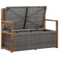 vidaXL Bank mit Stauraum 115 cm Poly Rattan Massivholz Akazie Grau vidaXL Bank mit Stauraum 115 cm Poly Rattan Massivholz Akazie Grau