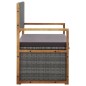 vidaXL Bank mit Stauraum 115 cm Poly Rattan Massivholz Akazie Grau vidaXL Bank mit Stauraum 115 cm Poly Rattan Massivholz Akazie Grau