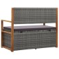 vidaXL Bank mit Stauraum 115 cm Poly Rattan Massivholz Akazie Grau vidaXL Bank mit Stauraum 115 cm Poly Rattan Massivholz Akazie Grau