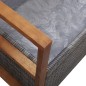 vidaXL Bank mit Stauraum 115 cm Poly Rattan Massivholz Akazie Grau vidaXL Bank mit Stauraum 115 cm Poly Rattan Massivholz Akazie Grau