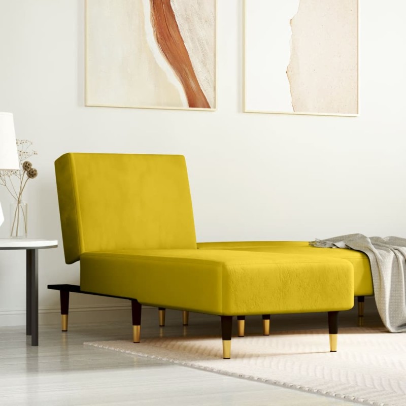 vidaXL Chaiselongue Gelb Samt vidaXL Chaiselongue Gelb Samt