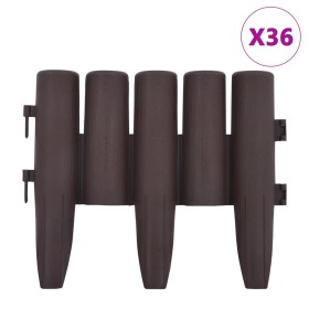 vidaXL Rasenkanten 36 Stk. Braun 10 m PP