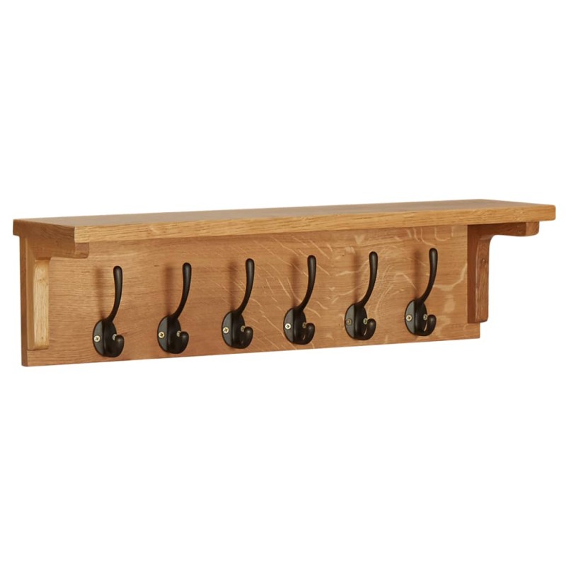vidaXL Wandgarderobe 60x16x16 cm Massivholz Eiche vidaXL Wandgarderobe 60x16x16 cm Massivholz Eiche