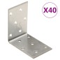 vidaXL Winkelhalterungen 40 Stk. 2 mm 60x40x60 mm Verzinkter Stahl vidaXL Winkelhalterungen 40 Stk. 2 mm 60x40x60 mm Verzinkter Stahl