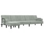 vidaXL Schlafsofa in L-Form Hellgrau 260x140x70 cm Samt vidaXL Schlafsofa in L-Form Hellgrau 260x140x70 cm Samt