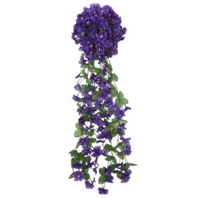 vidaXL Künstliche Blumengirlanden 3 Stk. Dunkellila 85 cm