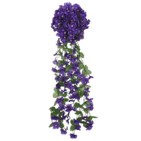 vidaXL Künstliche Blumengirlanden 3 Stk. Dunkellila 85 cm