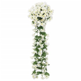 vidaXL Künstliche Blumengirlanden 3 Stk. Weiß 85 cm