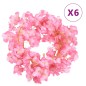 vidaXL Künstliche Blumengirlanden 6 Stk. Dunkelrosa 180 cm vidaXL Künstliche Blumengirlanden 6 Stk. Dunkelrosa 180 cm