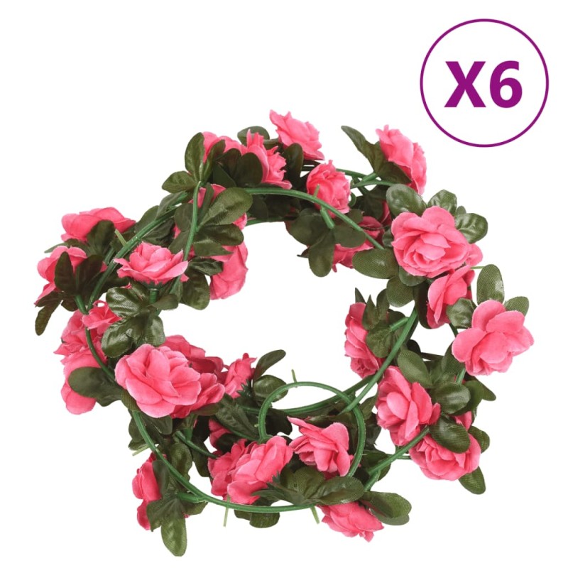 vidaXL Künstliche Blumengirlanden 6 Stk. Rosa 240 cm vidaXL Künstliche Blumengirlanden 6 Stk. Rosa 240 cm