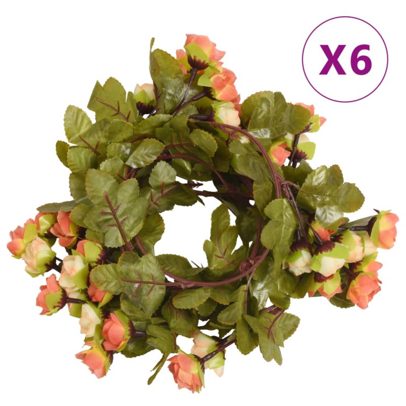vidaXL Künstliche Blumengirlanden 6 Stk. Abendrot 215 cm vidaXL Künstliche Blumengirlanden 6 Stk. Abendrot 215 cm