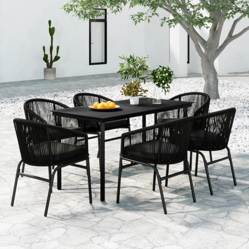 vidaXL 7-tlg. Garten-Essgruppe Schwarz vidaXL 7-tlg. Garten-Essgruppe Schwarz