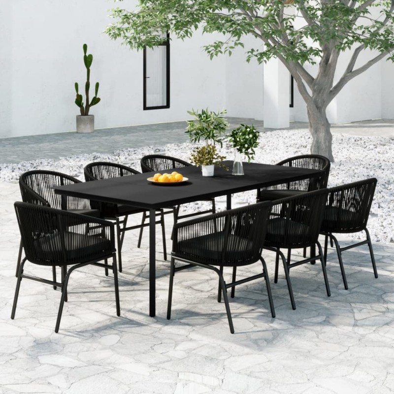 vidaXL 9-tlg. Garten-Essgruppe Schwarz vidaXL 9-tlg. Garten-Essgruppe Schwarz