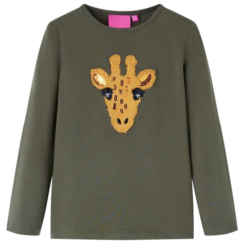 Kinder-Langarmshirt Khaki 116 Kinder-Langarmshirt Khaki 116