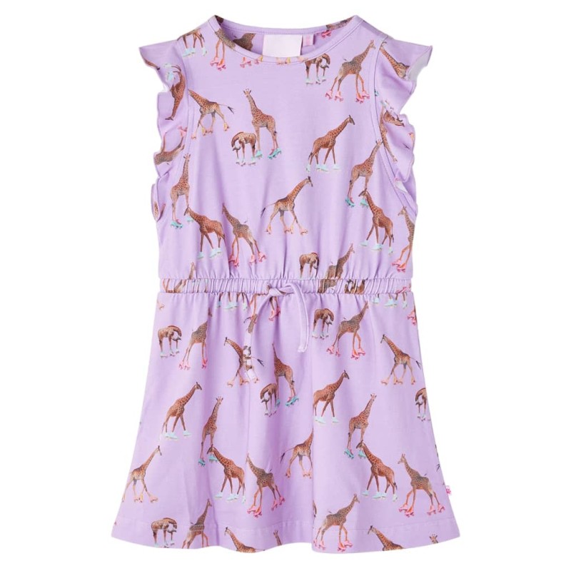 Kinderkleid mit Rüschenärmeln und Taillenband Lila 104 Kinderkleid mit Rüschenärmeln und Taillenband Lila 104