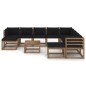 11-tlg. Garten-Lounge-Set mit Kissen Schwarz 11-tlg. Garten-Lounge-Set mit Kissen Schwarz