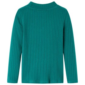 Kinder-Langarmshirt Rippstrick Dunkelgrün 140