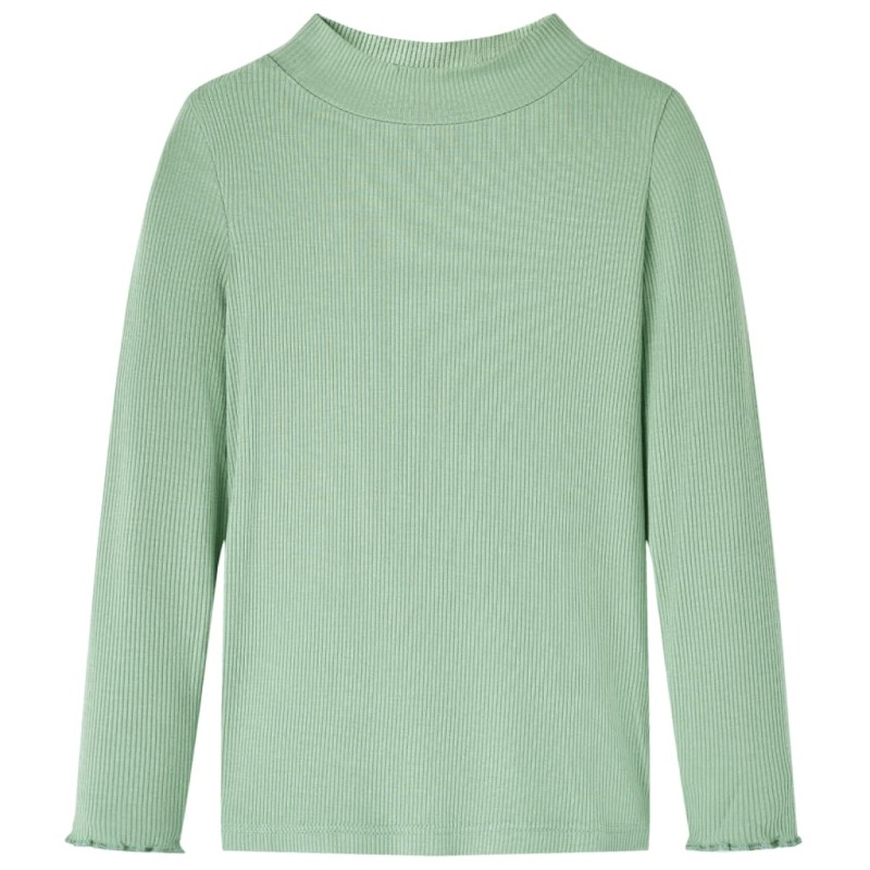 Kinder-Langarmshirt Halbrollkragen Dunkles Minzgrün 116 Kinder-Langarmshirt Halbrollkragen Dunkles Minzgrün 116