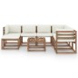 8-tlg. Garten-Lounge-Set mit Kissen in Creme 8-tlg. Garten-Lounge-Set mit Kissen in Creme